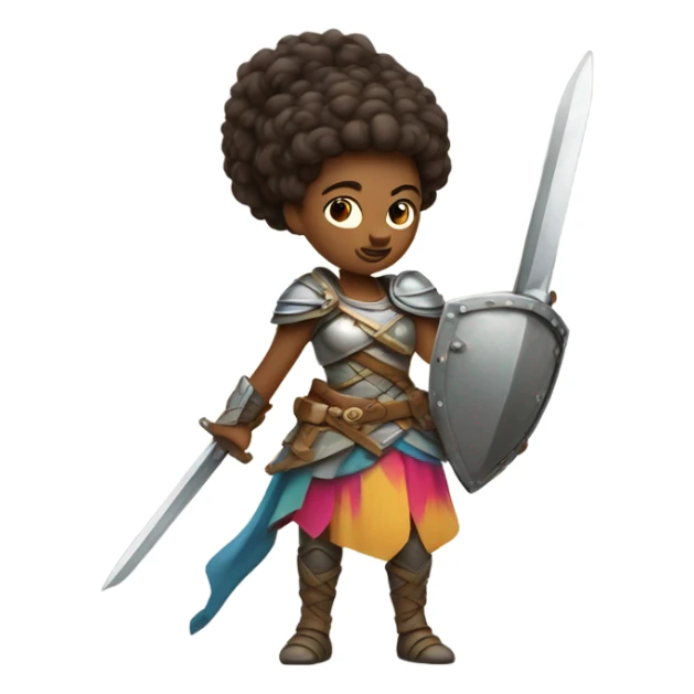 cute little warrior woman sticker