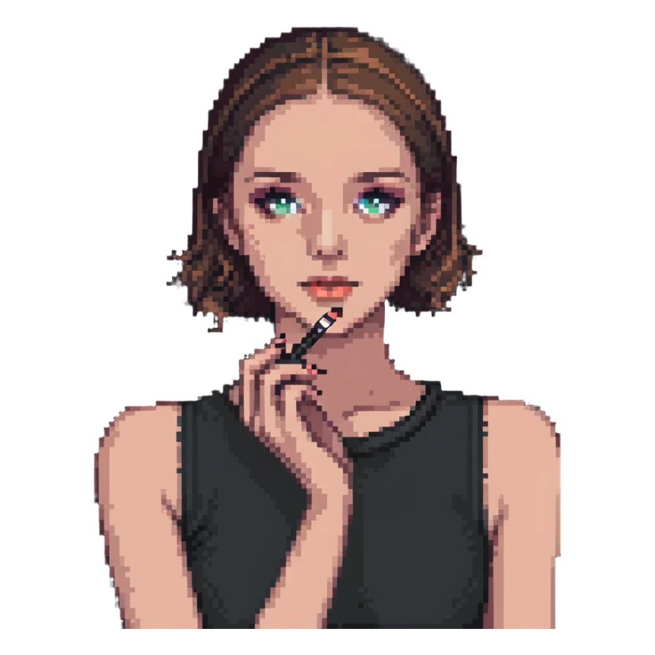 chica maquillándose sticker