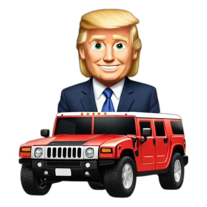 Donald Trump in a Hummer h1 sticker