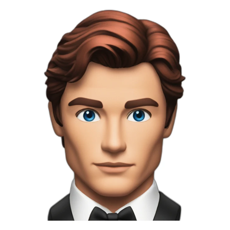 Alain Delon young bodybuilder blue eyes short neat red hair sticker