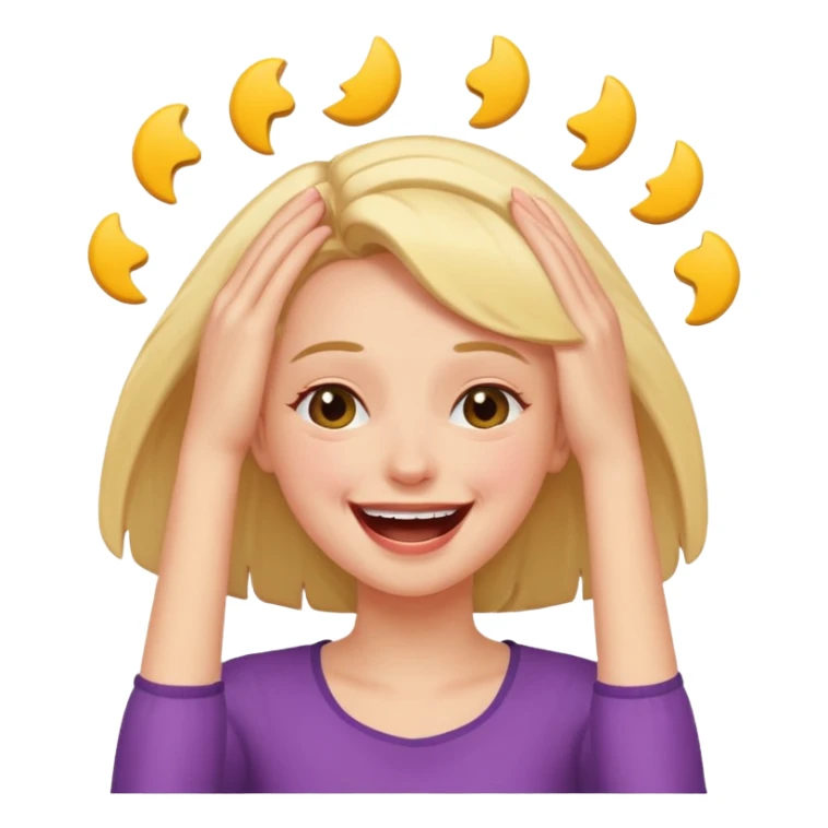 Girl laughing and holding her head  sticker