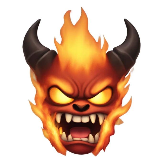 Fierceful demon whish as it more get aggresive turns more fire sticker