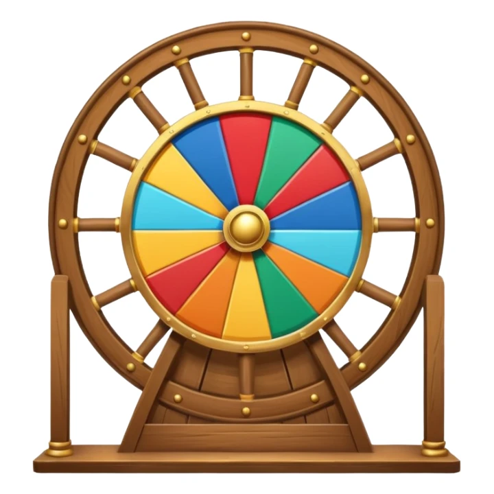 wheel of fortune, large, at booth, no ship wheel sticker
