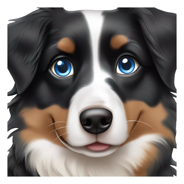 Mini black tri-colored Australian Shepherd with blue eyes ￼ sticker
