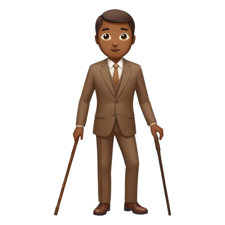 Give me a brown suit with stick  sticker