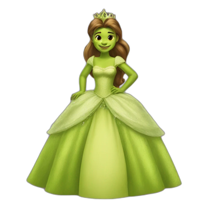 Shrek dress lile a princess sticker