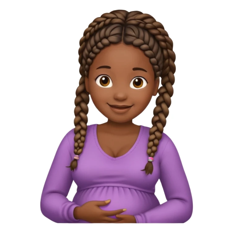 pregnant black woman with braids sticker
