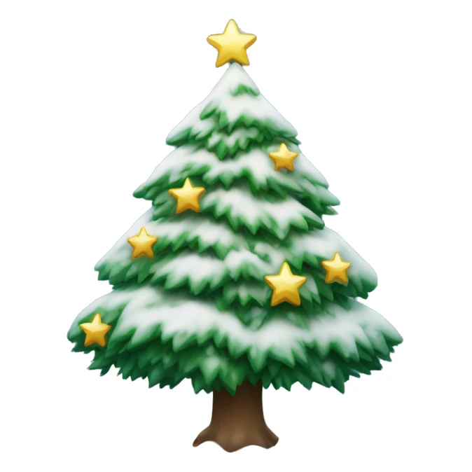Christmas tree with snow and stars sticker