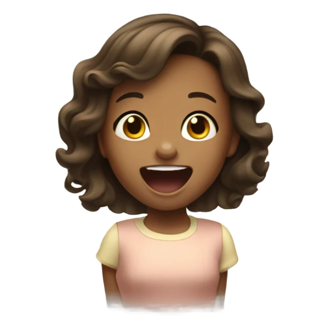 Little Girl with brunette hair singing sticker