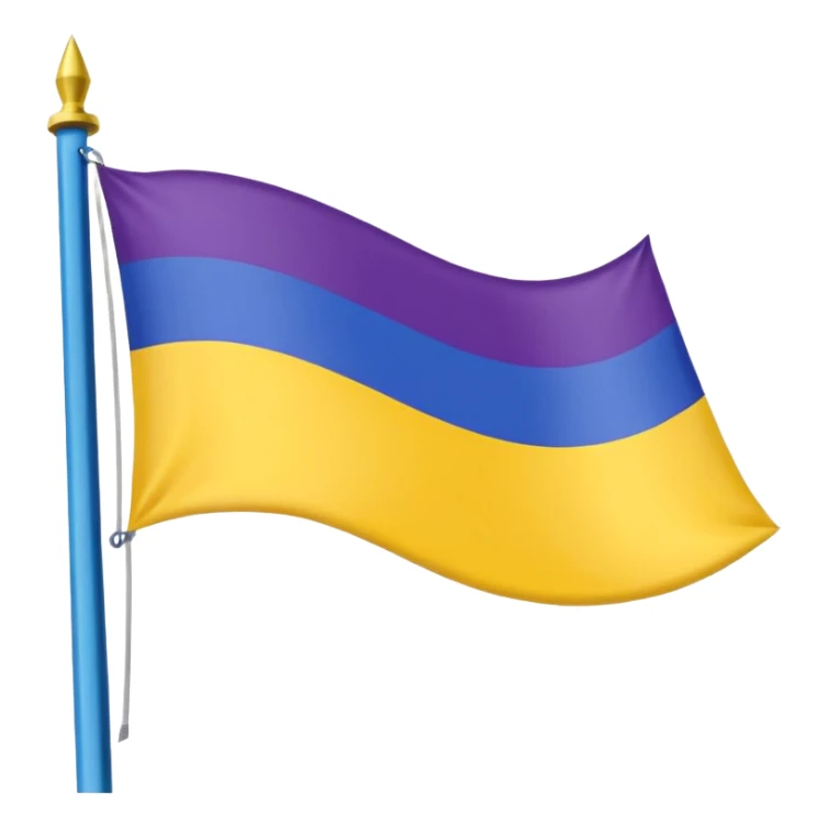 Bandera color azul amarillo morado y verde, seccionada en 4 sticker