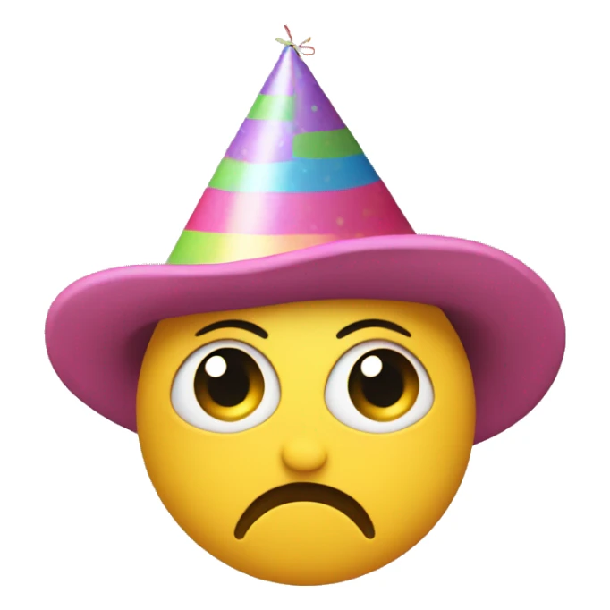 Unimpressed birthday smiley neutral face birthay hat sticker