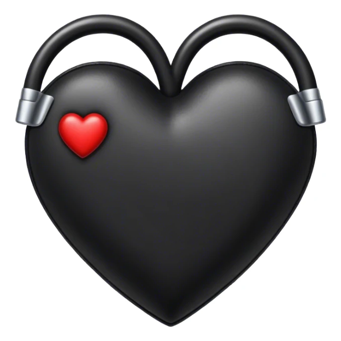 Black leather heart sticker