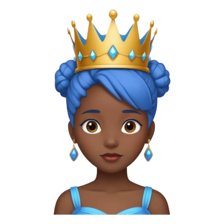 black girl blue bun haired princess  sticker