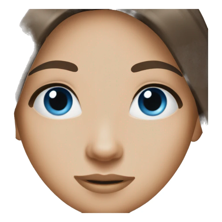 Long brunette straight hair girl, blue eyes sticker