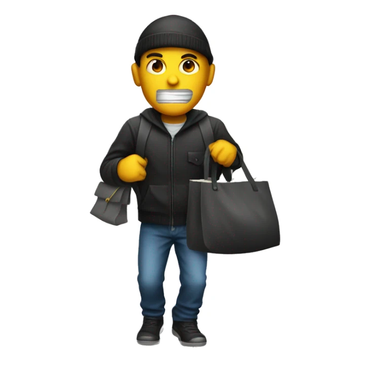 Robber carrying bag of cash sticker