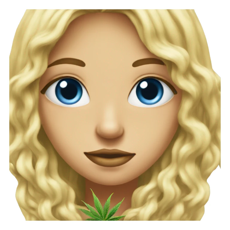 Blonde hair blue eye girl inside weed nug sticker