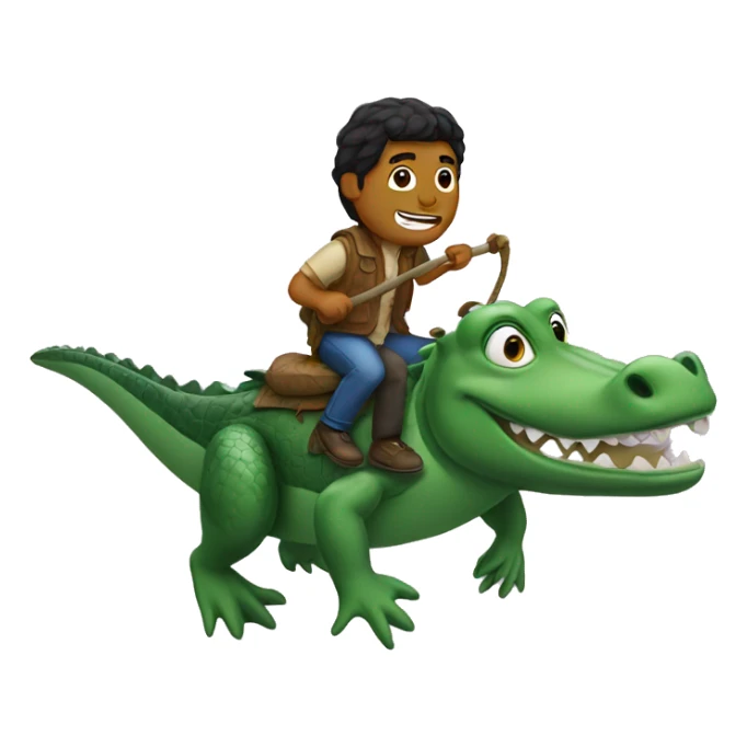 white male with black mullet riding an alligator  sticker