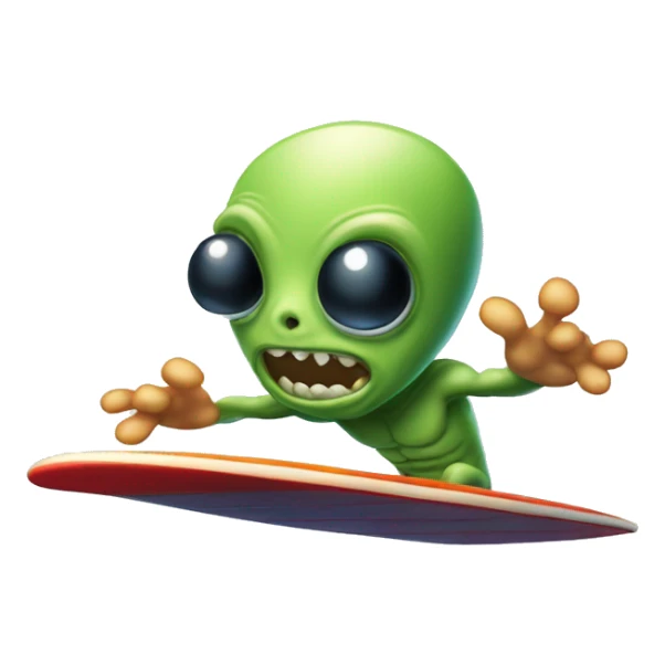 aliens montados en una tabla de surf en el espacio sticker
