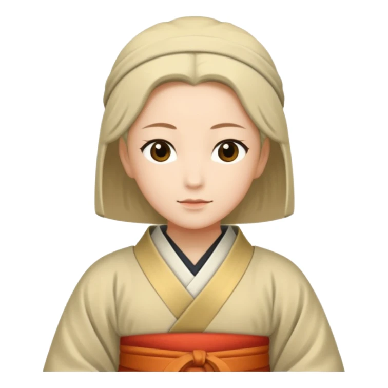 lesbian-scholar-in-the-heian-era wearing Beige sticker