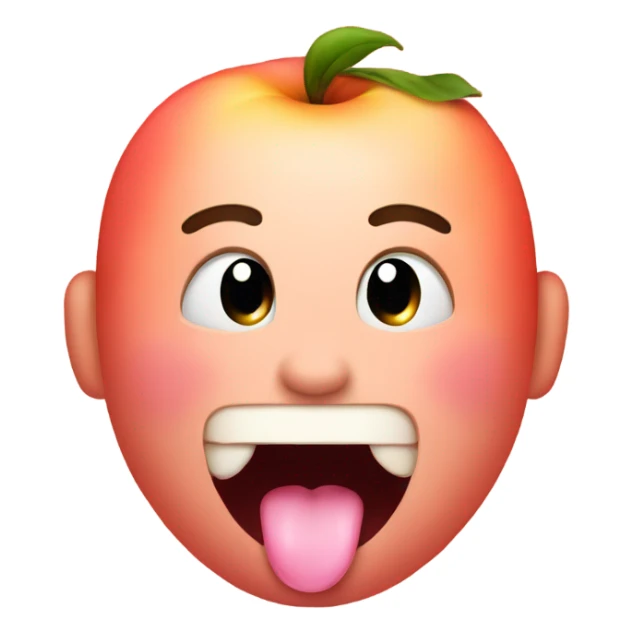 Face with tongue and peach emoji combined sticker