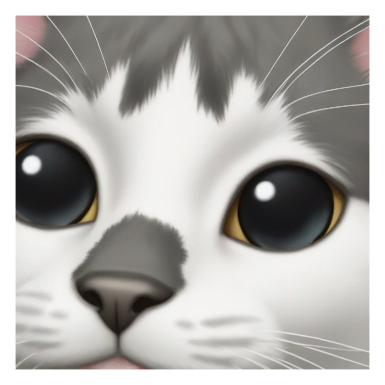 Tuxedo cat fluffy with black dot on nose sticker