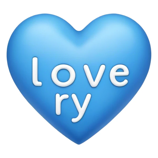 Blue heart with the words I Love You Ry in the middle  sticker