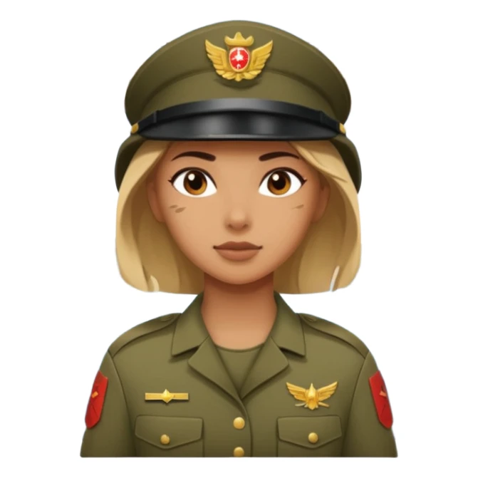 Female full confidence soldier heroically saving lives under a bridge, with shelling happening all around sticker