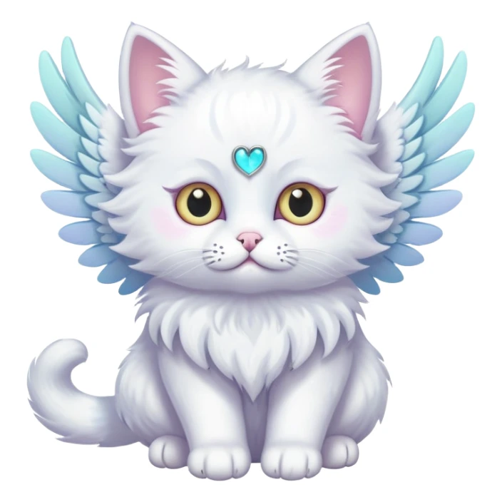 pastel angel cat with six eyes sticker