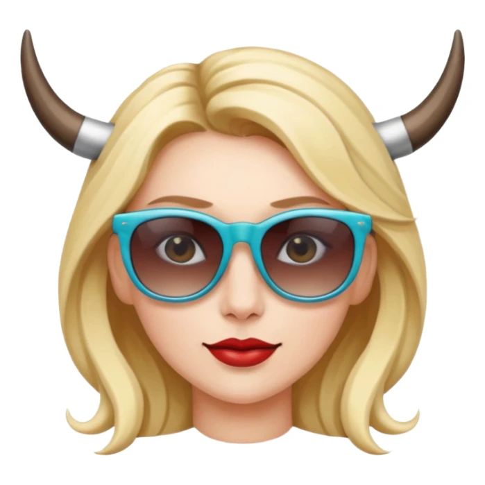 woman with horns and sunglasses sticker
