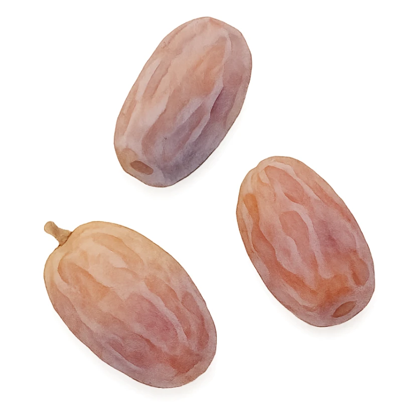 dried dates, soft and artistic watercolor sticker