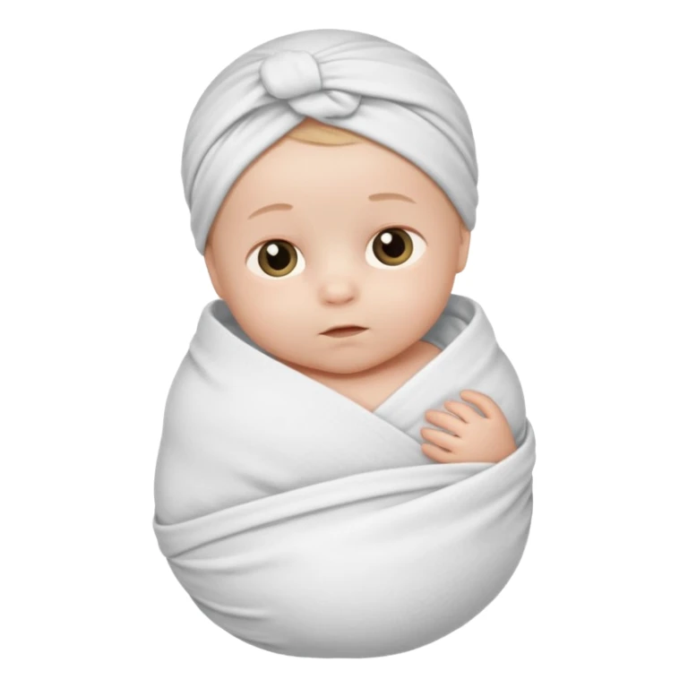 A new born baby boy wrapped in a swaddle sticker