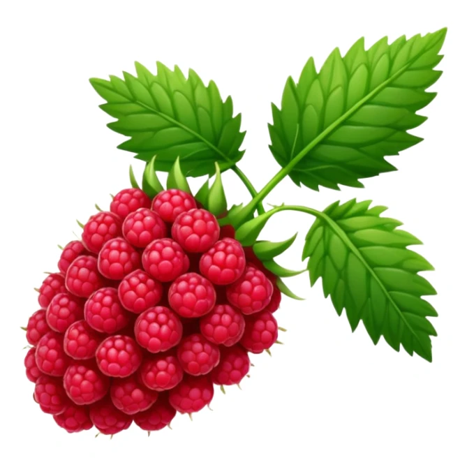 Single stem of raspberries without berries sticker