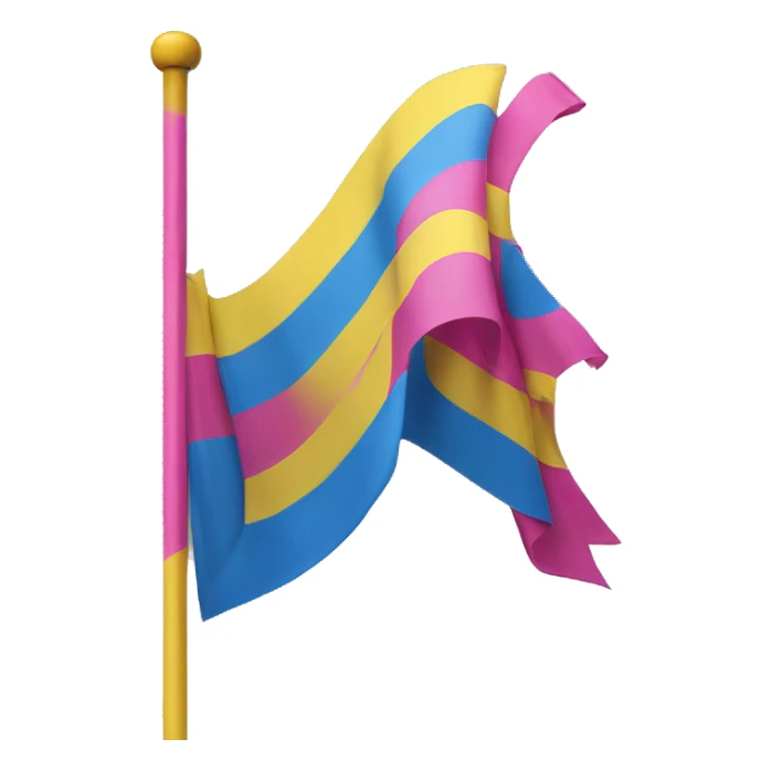 A flag with first a hot pink stripe then a yellow stripe then a blue stripe  sticker