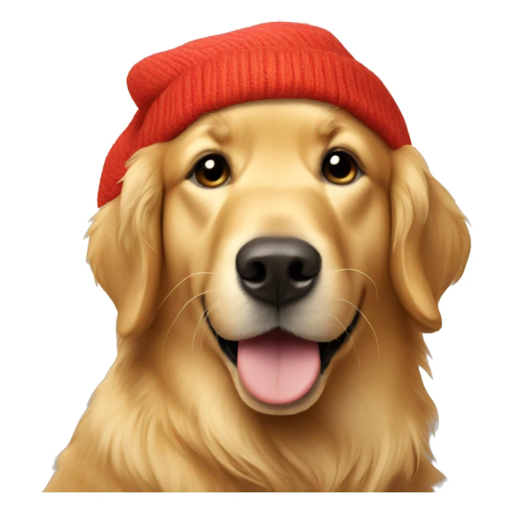 Golden retriever wearing a beanie  sticker