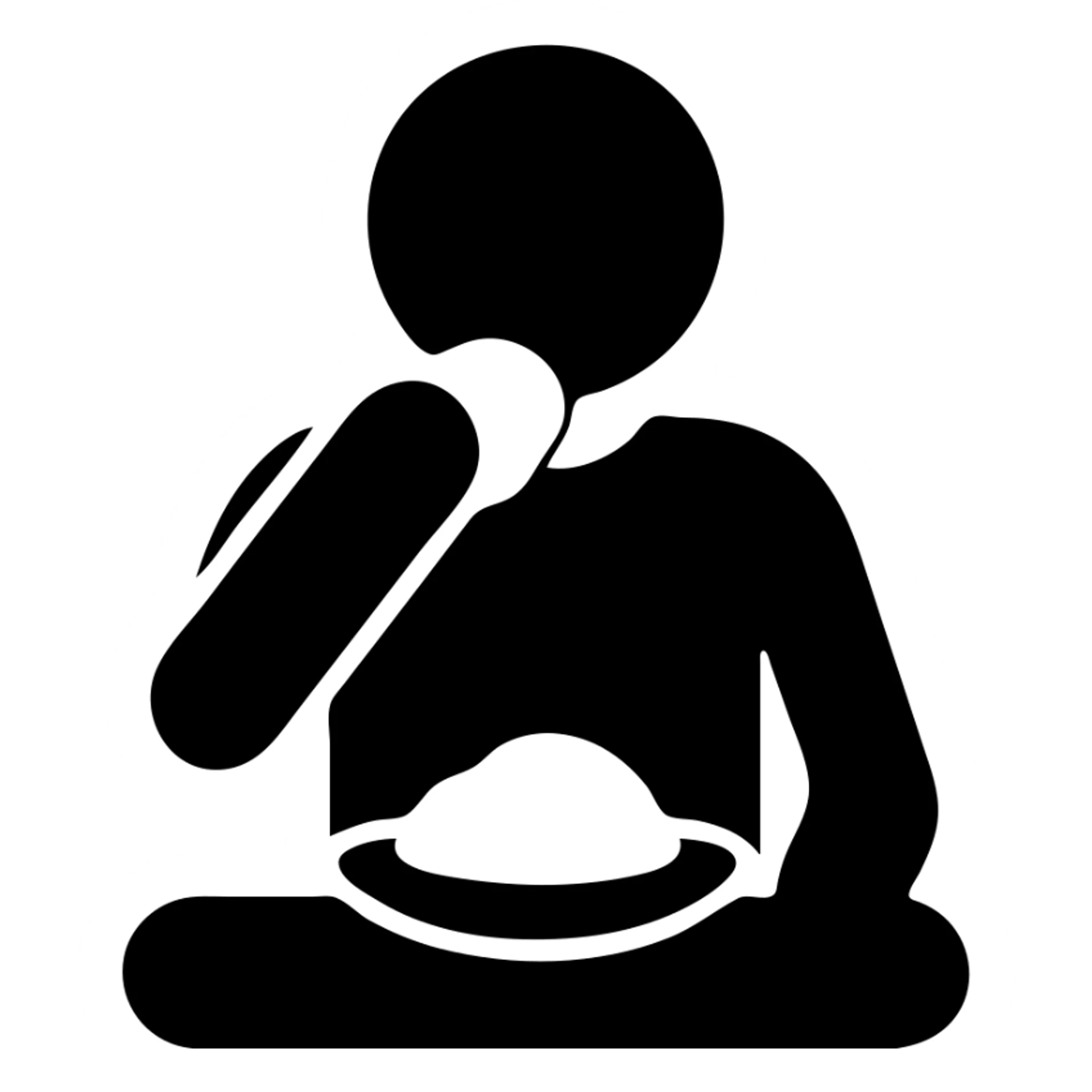 flat icon style, minimal details, clear food and plate, man eating sadza sticker