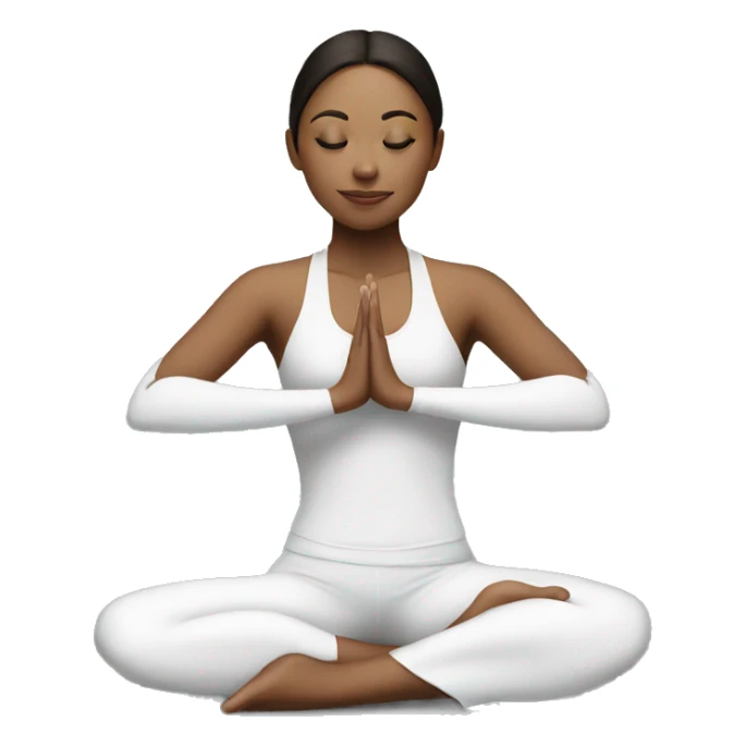 Brunette girl doing yoga in white suit  sticker