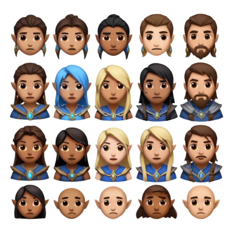 Characters from world of warcraft in different emotion sticker