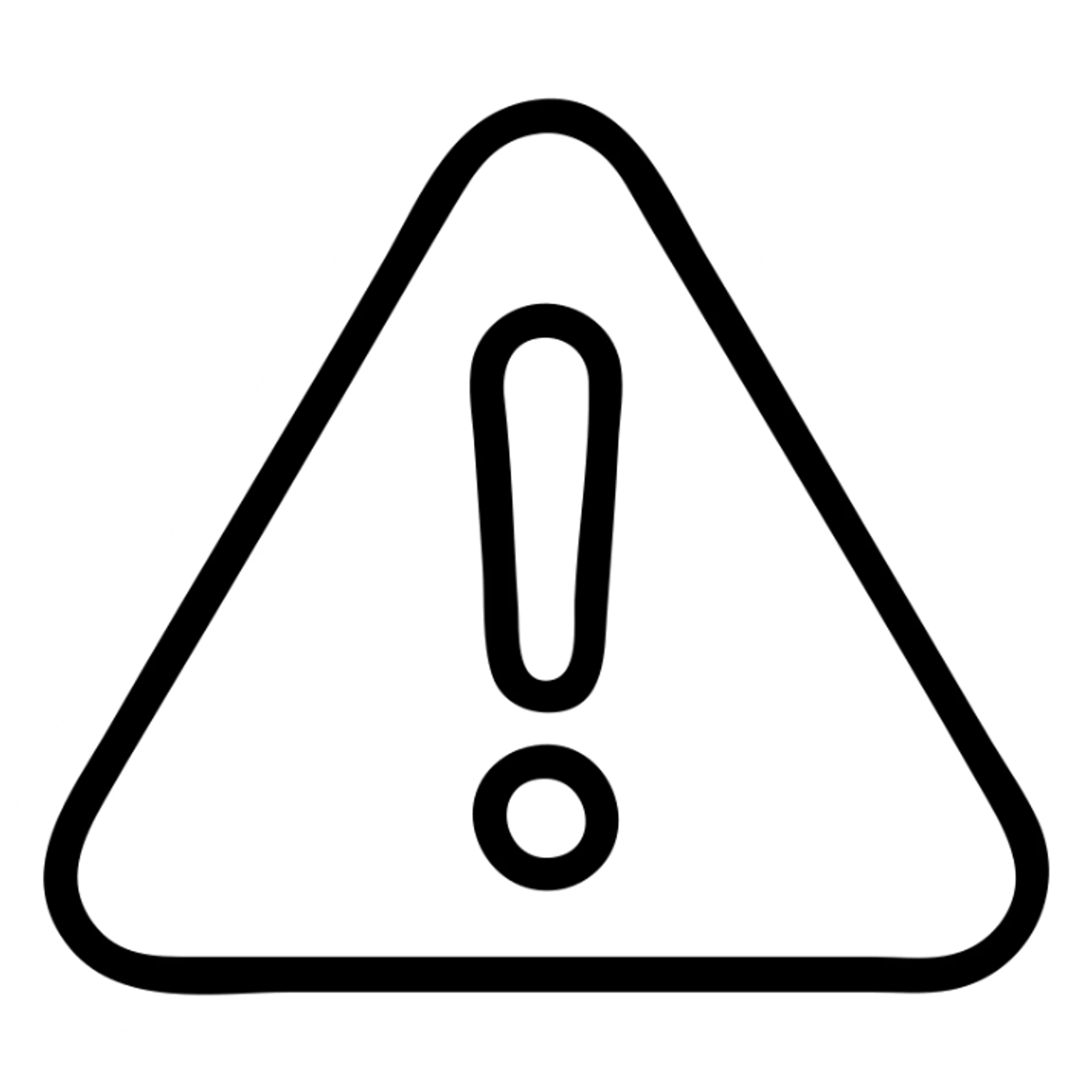 yellow triangle with exclamation mark, modern, for changelog channel sticker