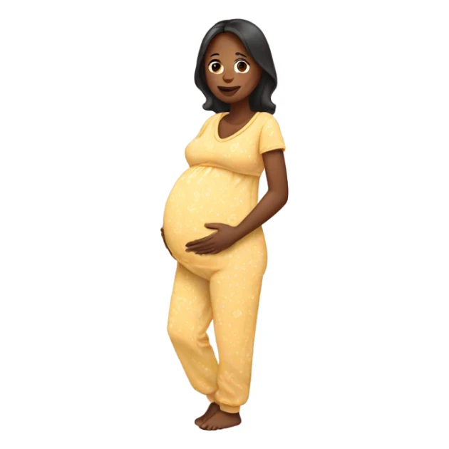 pregnant woman in pajamas sticker
