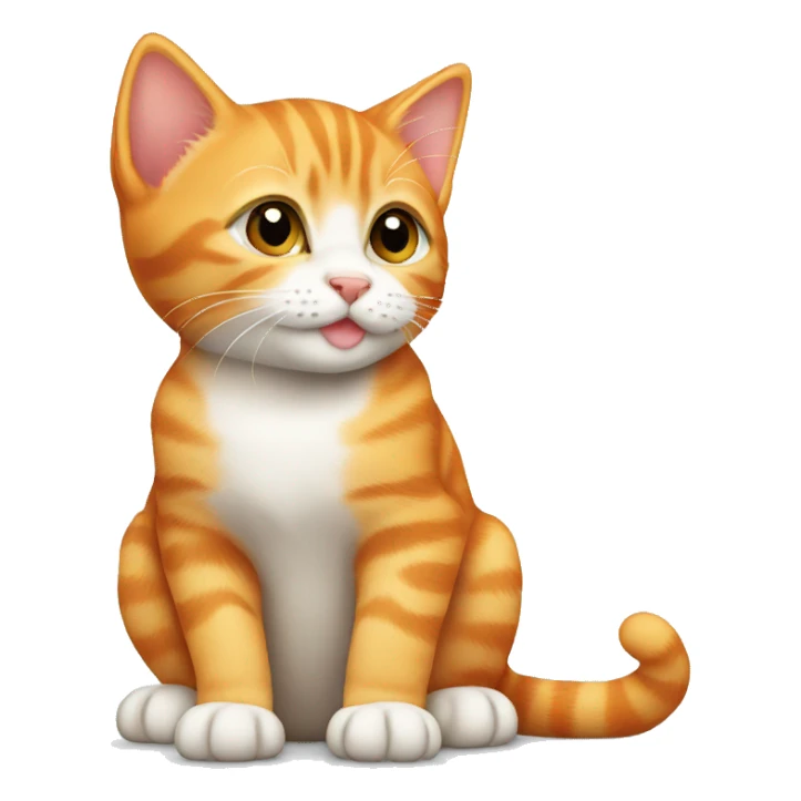 Orange tabby kitten sitting sticker