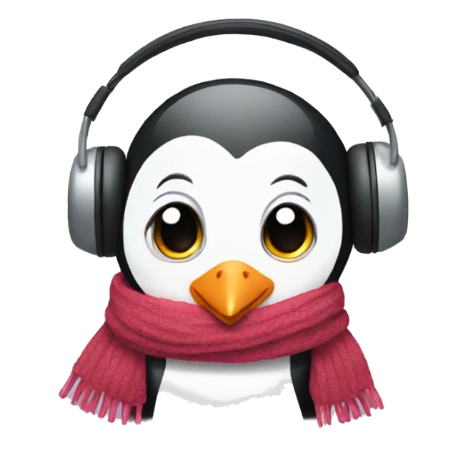 Penguin wear earmuffs and a scarf  sticker