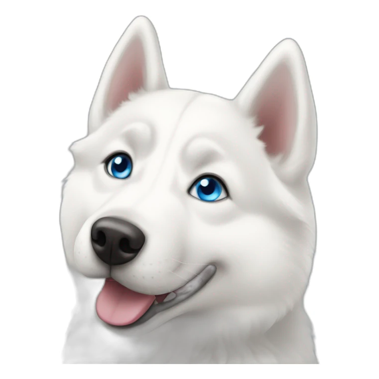 Young White Siberian husky smile  blue eyes sticker