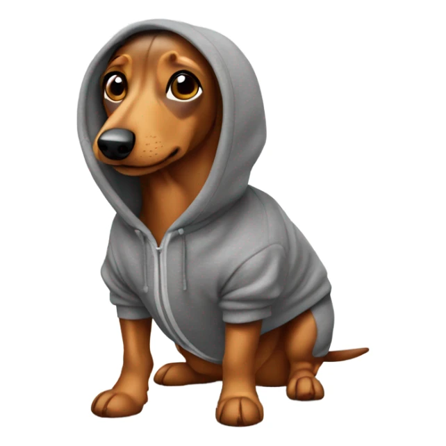 Wiener Dog wearing a hoodie sticker