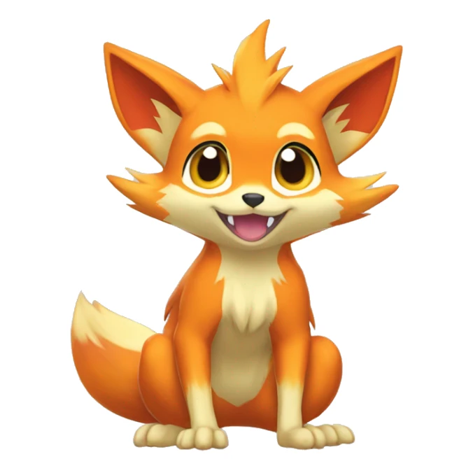  Fennekin-Quilava—Charmander-Fakemon Full body sticker