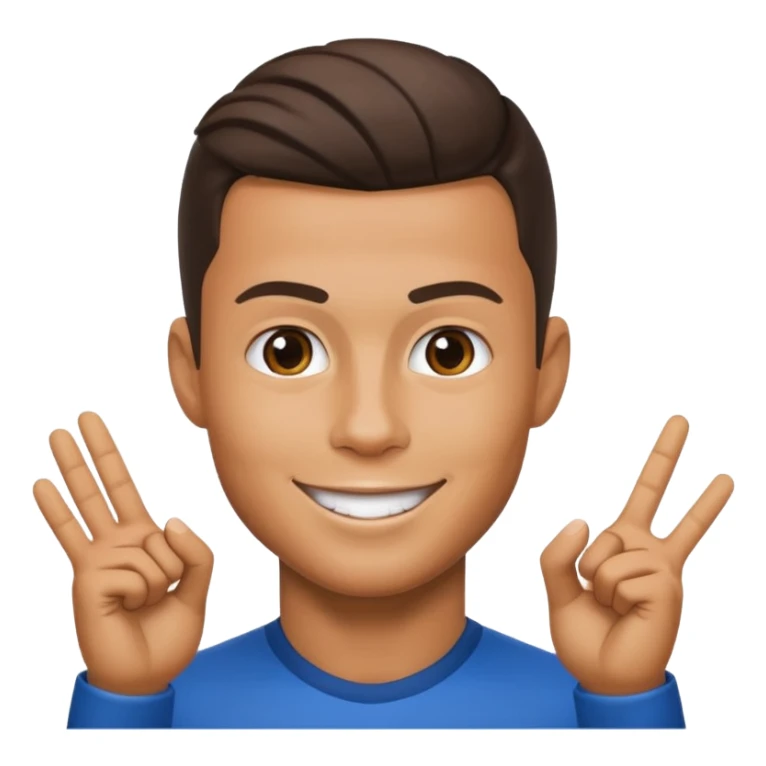 Cristiano Ronaldo inspired emoji, doing his signature 'Sii' pose sticker