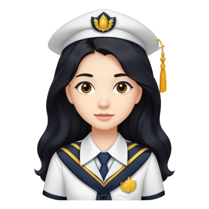 College/university female student with long wavy hair - Thailand sticker