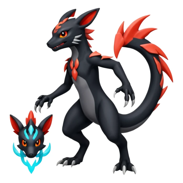 Salandit-Guilmon-Umbreon-Silvally-fusion (full body) sticker