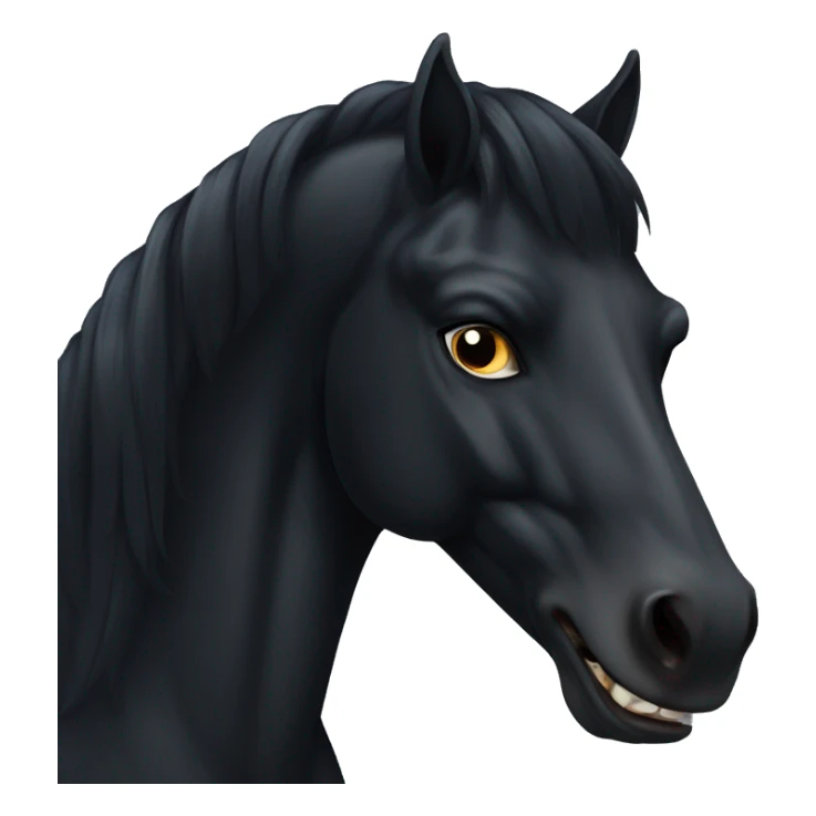 Serious Black horse with fangs.  sticker