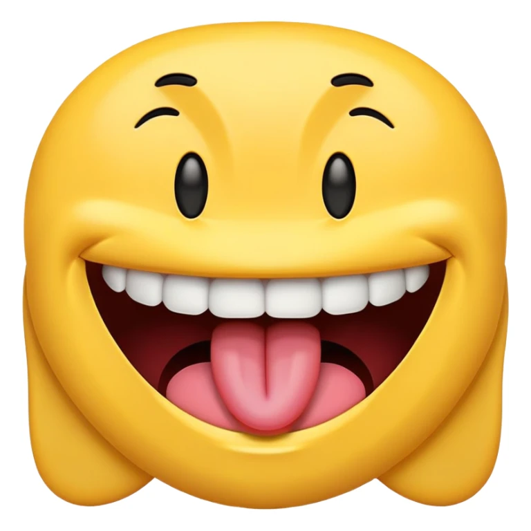 smily face with tongue folded onto teeth sticker