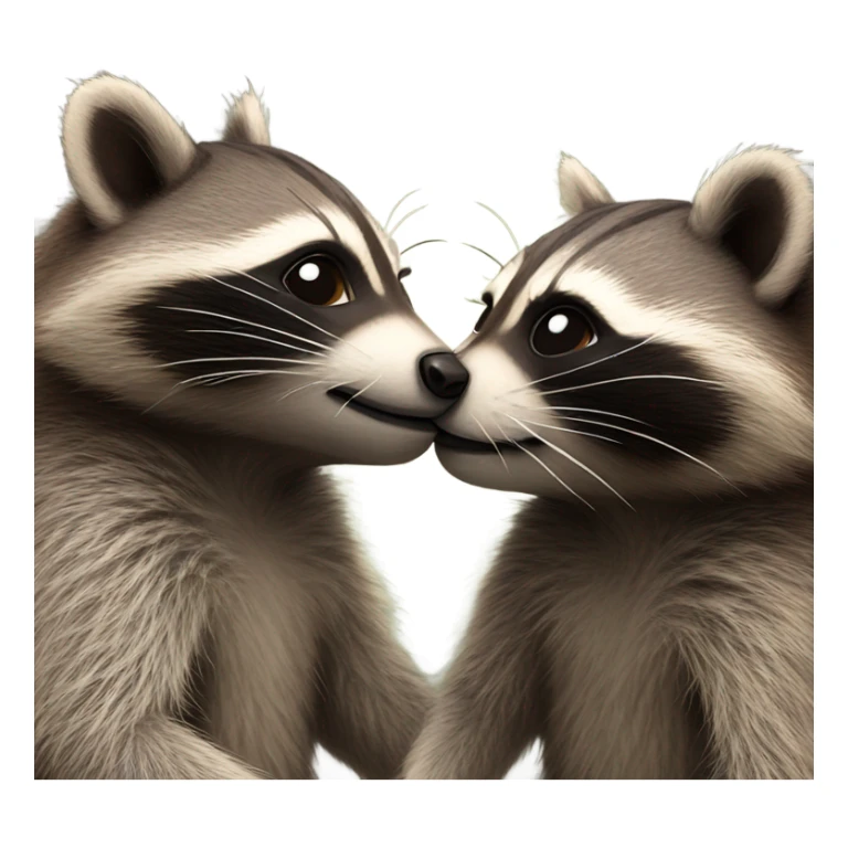 two raccoon kiss sticker